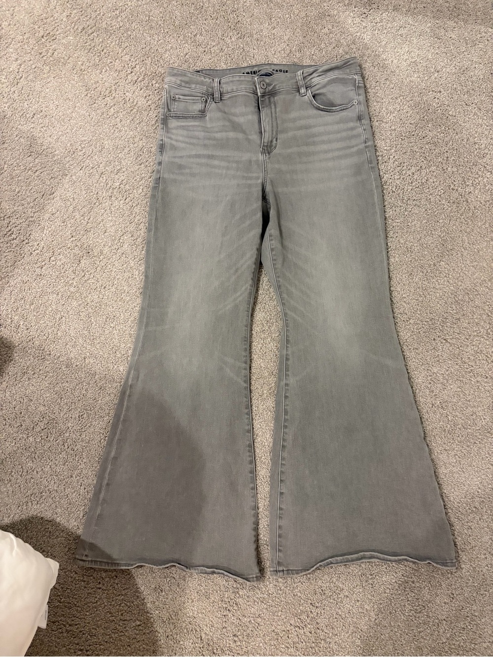 American Eagle Outfitters Grey Flare High-Rise Jeans